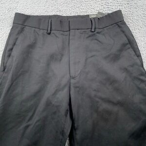 Banana Republic Pants Mens 32x32 Black 100% Wool Dress Trousers Flat Front